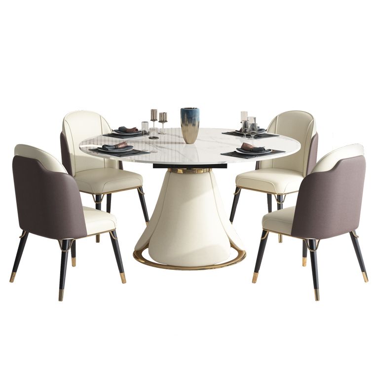 Sintered Stone Top Extendable Table Modern Round Table with Pedestal Base Clearhalo ' dining_table' 'Dining Tables & Seating' 'Dining Tables' 'furn' 'furn_dining_table' 'Furniture' 'furniture_dining_table' 'Kitchen & Dining Furniture' 'kitchen&dining_furn' 'kitchen' 'kitchen_dining_table' 1200x1200_edc92c6d-a21e-4dd3-a5dc-a0bcfe53d9aa