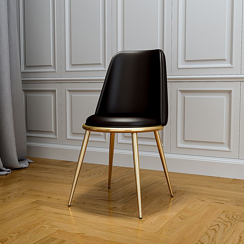 Upholstered Lounge Chair Armless Vanity Chair with Gold Tone Legs Clearhalo 'Accent Chairs' 'accent_chairs' 'Chairs & Seating' 'furn' 'furn_accent_chairs' 'Furniture' 'Living Room Furniture' 1200x1200_edc9b251-780a-4cc1-a943-fb717e1473ad