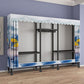 Black Steel Frame Wardrobe Modern Style Wardrobe Armoire with Caster Wheels
