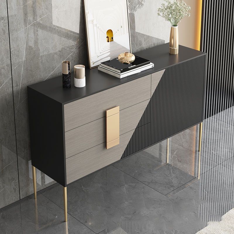 Polished Finish Faux Wood Sideboard Glam Indoor Dining Buffet with Drawers Clearhalo 'buffet_sideboard' 'Buffets & Sideboards' 'furn' 'furn_buffet_sideboard' 'Furniture' 'Kitchen & Dining Furniture' 1200x1200_edca8f8a-56dd-43de-bb33-9519eeed5cbc