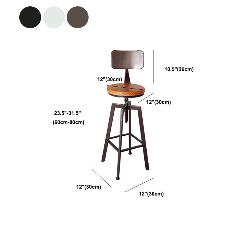 Armless Rotatable Bar Chair Modern Round Seat Bar Stool with Metal Footrest Clearhalo 'Bar Furniture' 'Bar Stools' 'bar_stools' 'furn' 'furn_bar_stools' 'Furniture' 'Kitchen & Dining Furniture' 1200x1200_edcae032-9854-4892-8311-f53af9dcb3fb