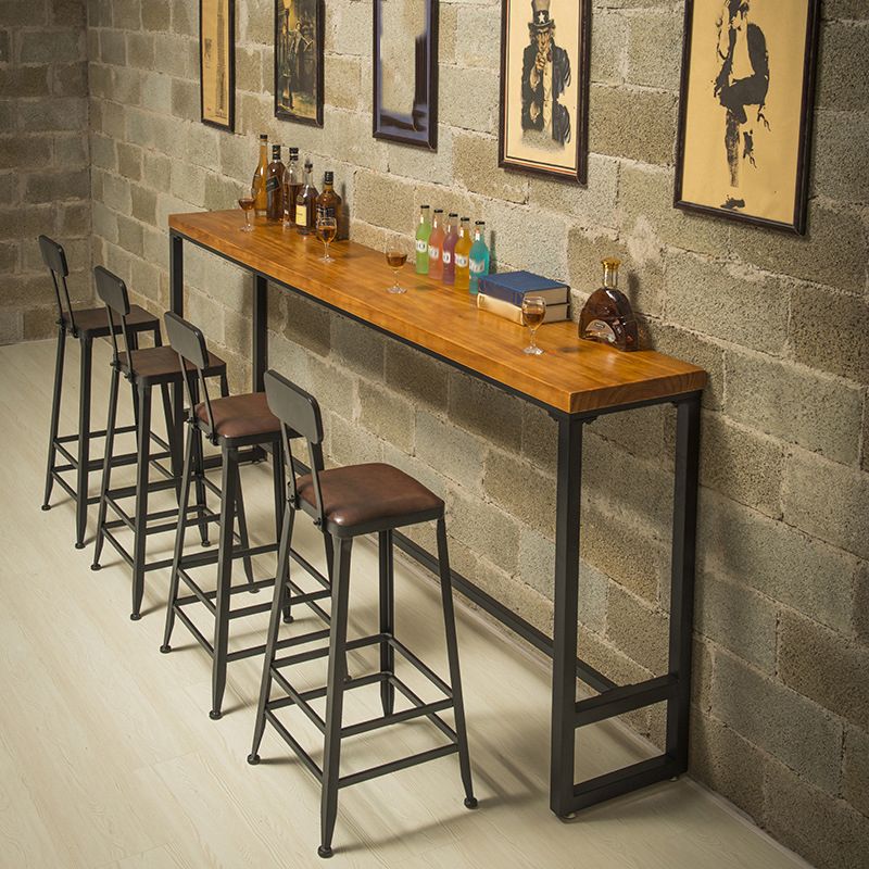 Industrial 1/4/5/9 Pieces Bar Table Set Rectangle Pine Wood Counter Table for Bar