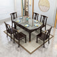 Luxury Style Dining Table 4 Legs Extendable Table with Sintered Stone Clearhalo ' dining_table' 'Dining Tables & Seating' 'Dining Tables' 'furn' 'furn_dining_table' 'Furniture' 'furniture_dining_table' 'Kitchen & Dining Furniture' 'kitchen&dining_furn' 'kitchen' 'kitchen_dining_table' 1200x1200_edccca51-a48a-4eb0-92f6-12befc4b4700