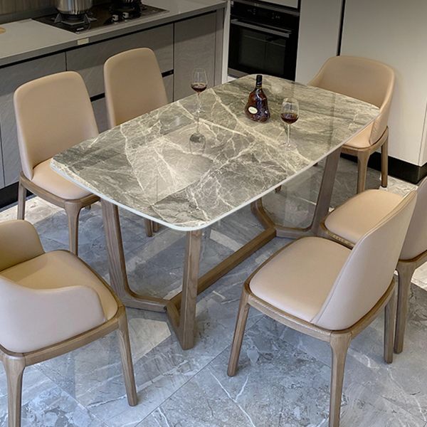 Solid Wood Contemporary Rectangular Dining Table Sintered Stone Top Table for Dining Room Clearhalo ' dining_table' 'Dining Tables & Seating' 'Dining Tables' 'furn' 'furn_dining_table' 'Furniture' 'furniture_dining_table' 'Kitchen & Dining Furniture' 'kitchen&dining_furn' 'kitchen' 'kitchen_dining_table' 1200x1200_edcd9b02-bc86-4dc9-a100-cc1917e5419a