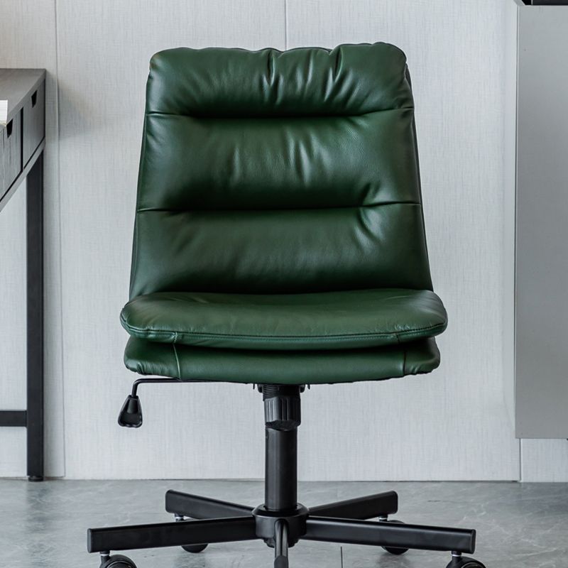 Armless Office Chair Conference Chair with Wheels for Living Room Home