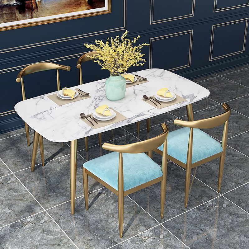 Glam Style 1/2/5 Pieces Kitchen Set White-gold Table Dining Set for Dining Room Clearhalo 'Dining Room Sets' 'Dining Tables & Seating' 'dining_room_set' 'furn' 'furn_dining_room_set' 'Furniture' 'furniture_dining_room_set' 'Kitchen & Dining Furniture' 'kitchen&dining_furn' 'kitchen' 1200x1200_edce7e03-0315-43ee-959c-068d2a20e50e