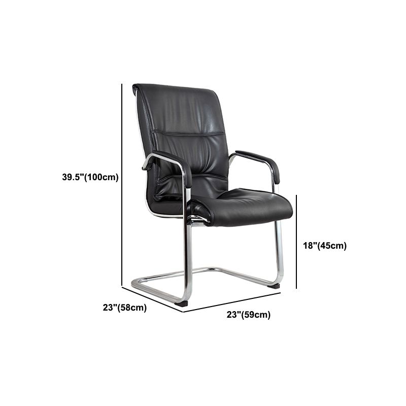 Contemporary Ergonomic Office Chair Mid-Back No Wheels Guest Chair Clearhalo 'furn' 'furn_office_chair' 'Furniture' 'Office Chairs' 'Office Furniture' 'office_chair' 1200x1200_edcf814a-8817-43a7-9725-c4b78bc3f81c
