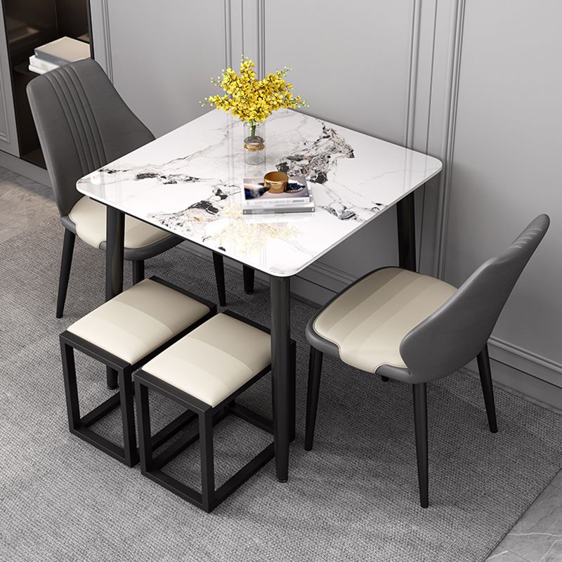 Industrial Square Shape Standard Dining Table Sintered Stone Top Dining Table for Kitchen Clearhalo ' dining_table' 'Dining Tables & Seating' 'Dining Tables' 'furn' 'furn_dining_table' 'Furniture' 'furniture_dining_table' 'Kitchen & Dining Furniture' 'kitchen&dining_furn' 'kitchen' 'kitchen_dining_table' 1200x1200_edd007fd-e35e-453e-837f-317148a56b3f