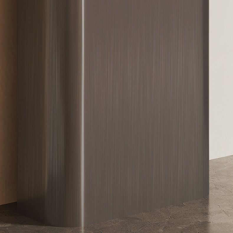 Tavolo di accento moderno a forma di luna tavolo in metallo in metallo per hall, largo 14 pollici