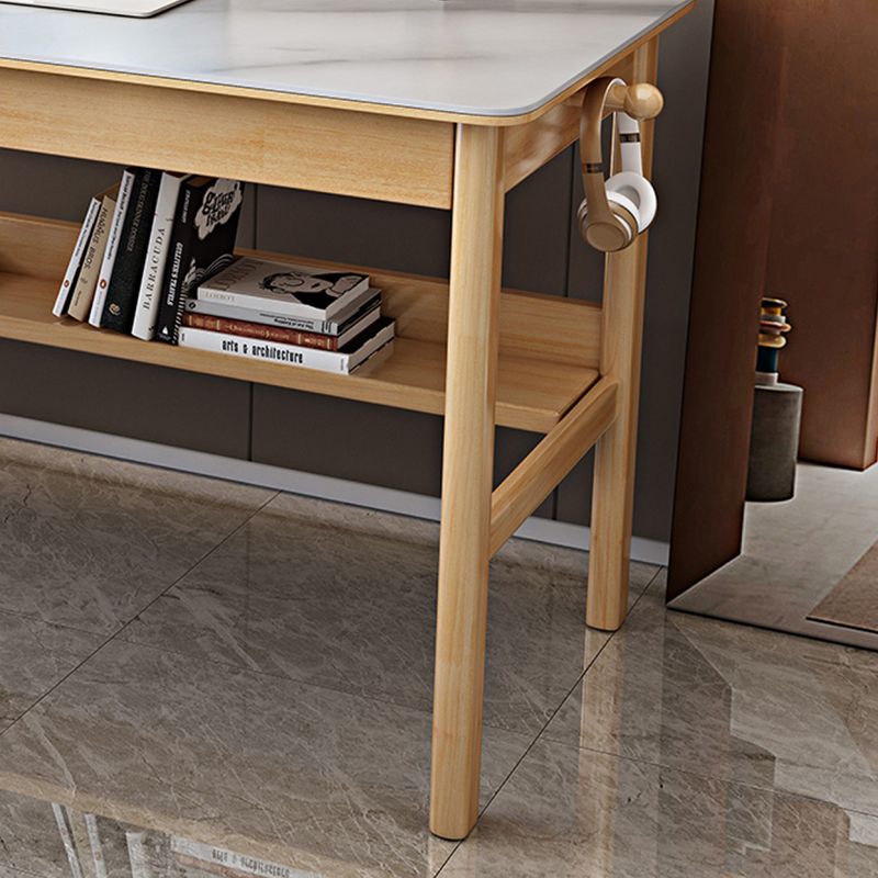 Contemporary Solid Wood Office Desk Antique Finish Computer Desk Clearhalo 'furn' 'furn_office_desk' 'Furniture' 'Office Desks' 'Office Furniture' 'office_desk' 1200x1200_edd0a8e8-d925-41fa-bbd2-6c3e1caa2bc4