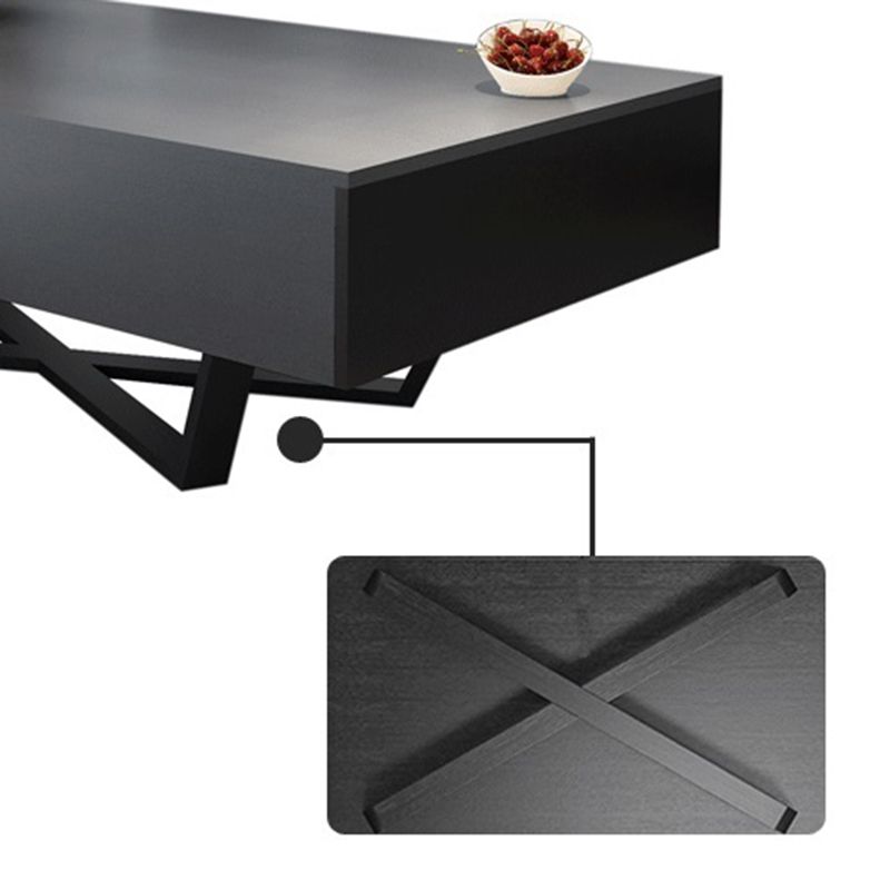 15.7"H Modern Metal Cross Leg Wood Rectangular Table Top Coffee Table Clearhalo 'Coffee & Accent Tables' 'Coffee Tables' 'coffee_tables' 'furn' 'furn_coffee_tables' 'Furniture' 'furniture_coffee_tables' 'Living Room Furniture' 1200x1200_edd1ea38-82ca-401b-b0b0-88e1e55efef7