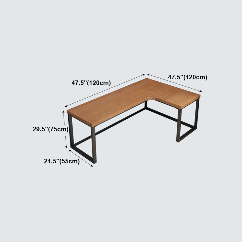 Industrial Style Writing Desk L-Shape Solid Wood Office Desk Clearhalo 'furn' 'furn_office_desk' 'Furniture' 'furniture_office_desk' 'Office Desks' 'Office Furniture' 'office_desk' 1200x1200_edd45b7f-a603-4b55-a7f1-c171b70311e0