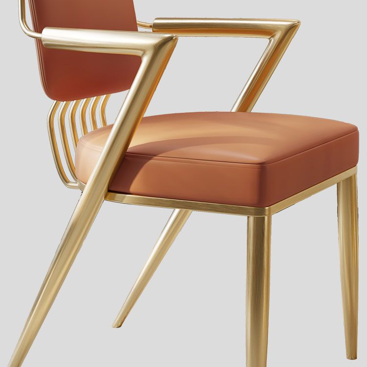 Scandinavian Style Arm Open Back Side Chairs Faux Leather Dining Chairs Clearhalo 'Dining Chairs' 'Dining Tables & Seating' 'dining_chair' 'furn' 'furn_dining_chair' 'Furniture' 'furniture_dining_chair' 'Kitchen & Dining Furniture' 1200x1200_edd4b847-db09-42b3-9e01-dba72dfbca5f