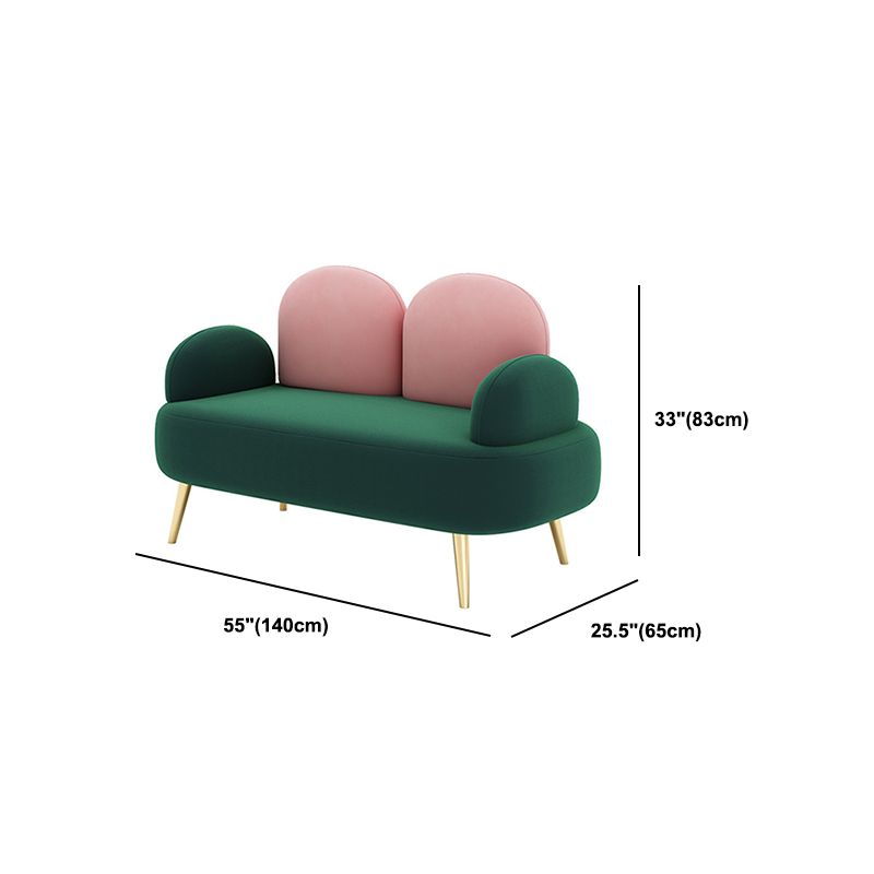 Contemporary Curved Sofa 32.67" High Statement Sofa in Green