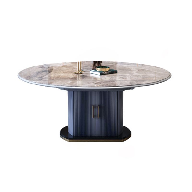 Extendable Round Dining Table Modern Adjustable Sintered Stone Top Table with Storage Pedestal Clearhalo ' dining_table' 'Dining Tables & Seating' 'Dining Tables' 'furn' 'furn_dining_table' 'Furniture' 'furniture_dining_table' 'Kitchen & Dining Furniture' 'kitchen&dining_furn' 'kitchen' 'kitchen_dining_table' 1200x1200_edd875fb-af3f-45f5-957d-028cbabac9aa