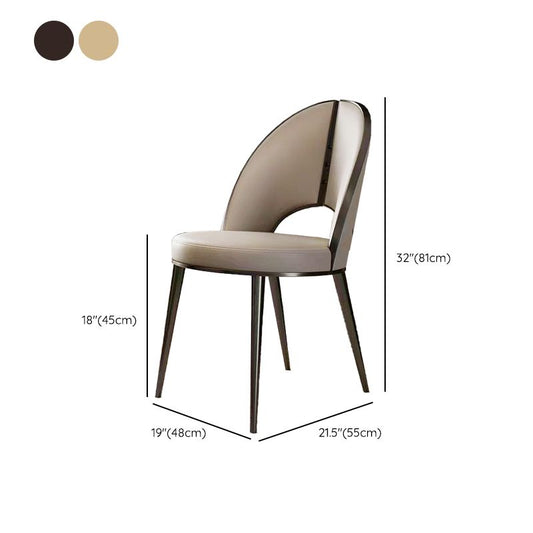 Silla de comedor lateral de cuero sinté de faux contemporáneo interiores