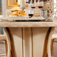Table à manger en faux marbre, table de dîner sur pied rond pour salle à manger
