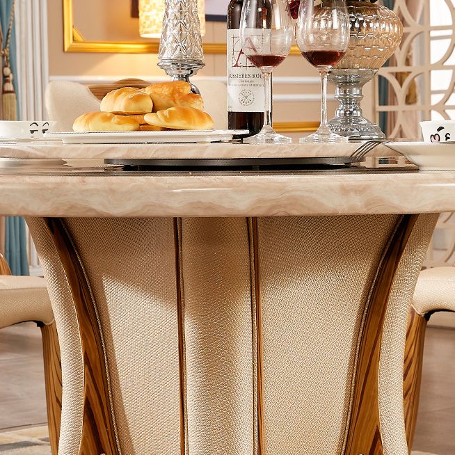 Table à manger en faux marbre, table de dîner sur pied rond pour salle à manger