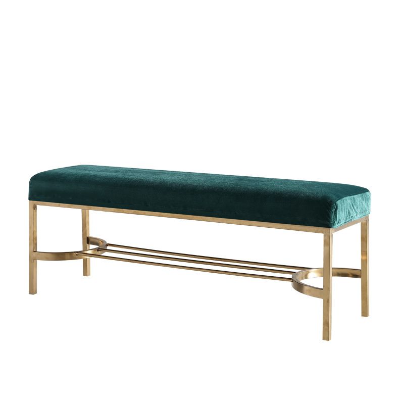 Modern Rectangle Velvet Bench Foam Solid Color Bench for Kitchen Clearhalo 'Benches' 'Chairs & Seating' 'furn' 'furn_benches' 'Furniture' 'Living Room Furniture' 1200x1200_edd91bf9-cf65-4b50-99ec-7ad75f57aa0b