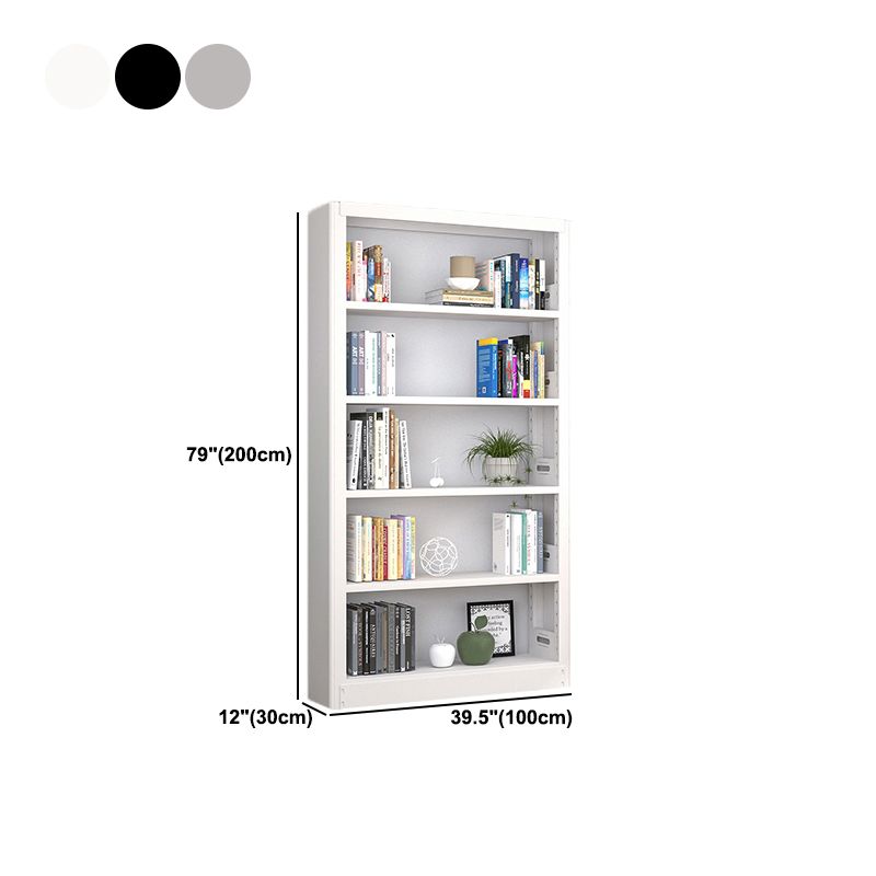 Open Steel Bookshelf Modern Home Office Rectangular Bookcase