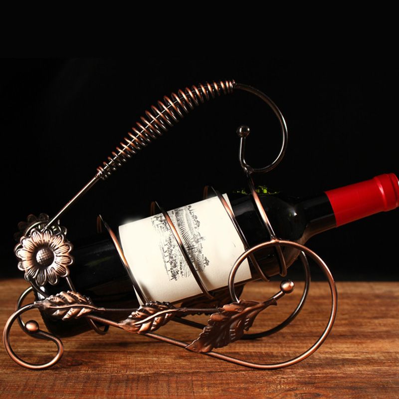 Estría de vino de metal industrial Botella de vino y rejilla de vidrio para la cocina para la cocina