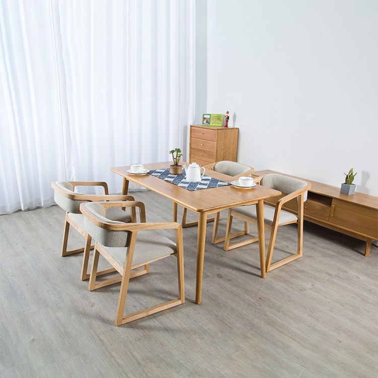 Glam Style Wooden Dining Arm Chair Matte Finish Open Back Dining Chair for Dinning Room Clearhalo ' kitchen&dining_furn' 'Dining Chairs' 'Dining Tables & Seating' 'dining_chair' 'furn' 'furn_dining_chair' 'Furniture' 'furniture_dining_chair' 'Kitchen & Dining Furniture' 'kitchen' 1200x1200_eddf1b52-1538-4f2d-8f58-891cba254c72