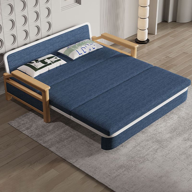 Scandinavian Blue Futon Sleeper Sofa Square Arms Futon and Mattress Clearhalo 'furn' 'furn_futons' 'Furniture' 'Futons & Daybeds' 'Futons' 'Living Room Furniture' 1200x1200_eddf94bd-1a28-4e58-a0ed-8b554ac74541