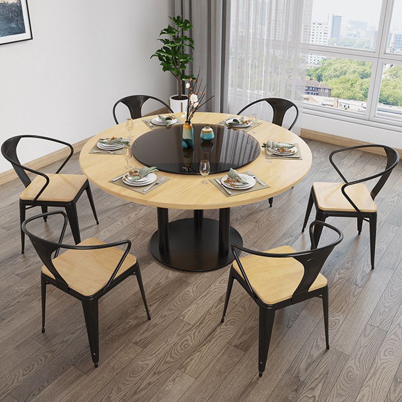 Round Solid Wood Dining Set 1/4/7 Pieces Dinette Set for Kitchen Clearhalo 'Dining Room Sets' 'Dining Tables & Seating' 'dining_room_set' 'furn' 'furn_dining_room_set' 'Furniture' 'Kitchen & Dining Furniture' 1200x1200_ede36eb7-4c6e-499f-9e36-94c9cf25b237