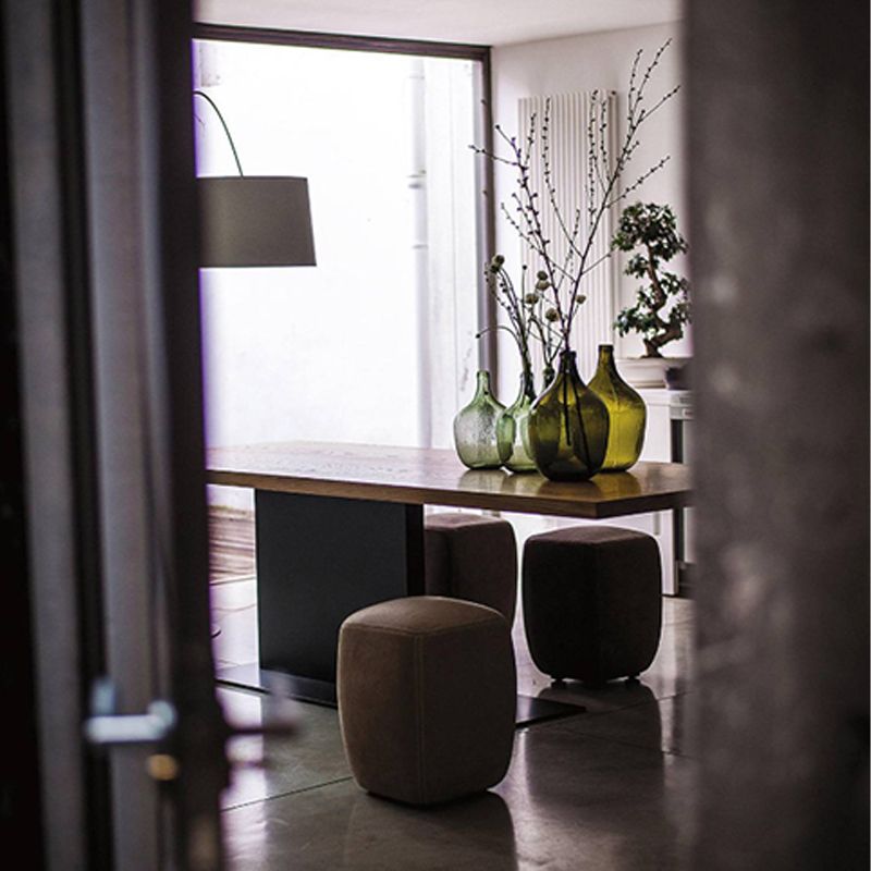 Natural Top Rectangular Table Solid Wood Dining Room Table with Metal Base Clearhalo 'Dining Tables & Seating' 'Dining Tables' 'dining_table' 'furn' 'furn_dining_table' 'Furniture' 'Kitchen & Dining Furniture' 1200x1200_ede36f45-cd94-4191-b17a-9d61cbda86d2