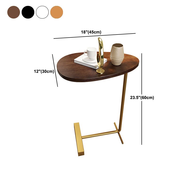 Mesa geométrica de mesa lateral modernista C de metal C con tapa de mármol