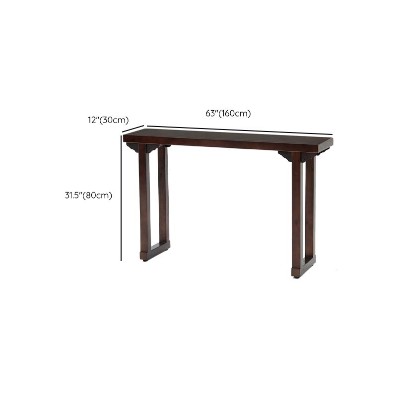 Mid Century Modern Accent Table Rectangle Wood Console Table in Brown