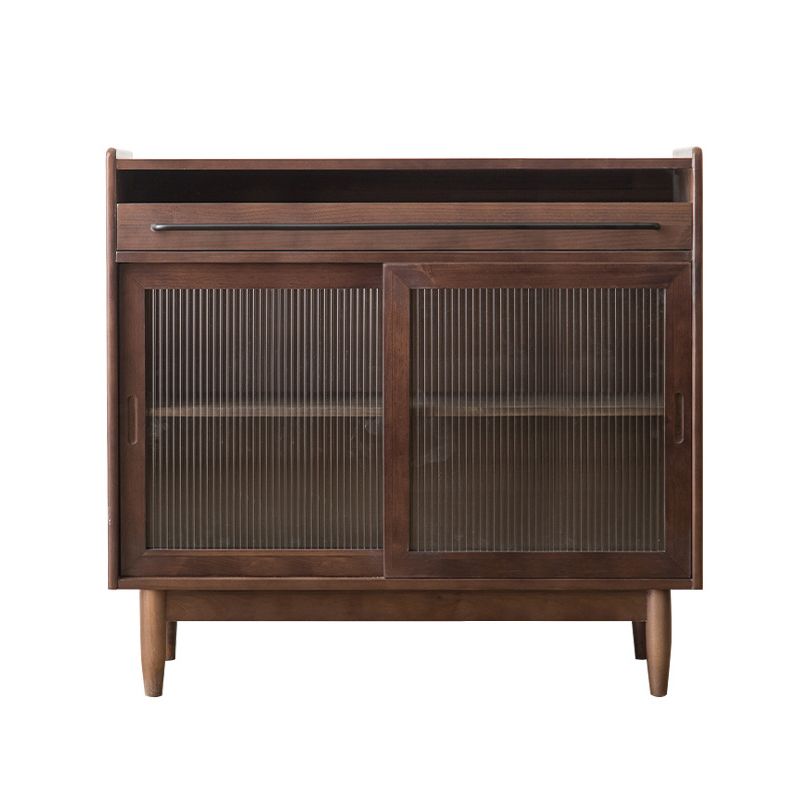 36.22"Tall 1- Drawer Wooden Cabinet , Glass Paned Rectangle Accent Cabinet