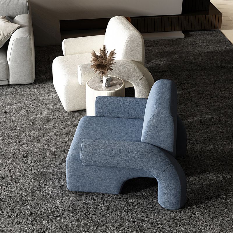 Nordic Style Fabric Armrest Cushioned Back Cushioned Arm Chair