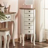 Scandinavian Vertical White Storage Chest with Drawers for Home