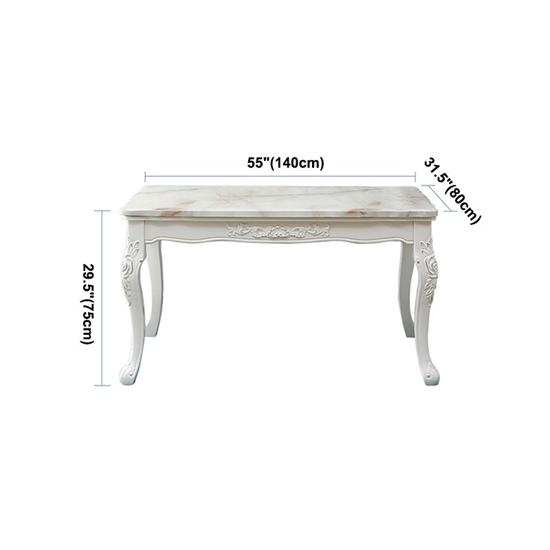 Vitoria Rectangle Shape Marble Table White Standard Dining Table for Kitchen Clearhalo ' dining_table' 'Dining Tables & Seating' 'Dining Tables' 'furn' 'furn_dining_table' 'Furniture' 'furniture_dining_table' 'Kitchen & Dining Furniture' 'kitchen&dining_furn' 'kitchen' 'kitchen_dining_table' 1200x1200_ede74d7b-57fa-467b-a647-f0f7f276f15c