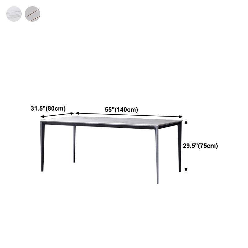 Stone Top Dining Table Contemporary Dining Table with 4 Black Legs Clearhalo 'Dining Tables & Seating' 'Dining Tables' 'dining_table' 'furn' 'furn_dining_table' 'Furniture' 'furniture_dining_table' 'Kitchen & Dining Furniture' 'kitchen' 'kitchen_dining_table' 1200x1200_ede756c8-8ae4-4e37-923c-2250099da169