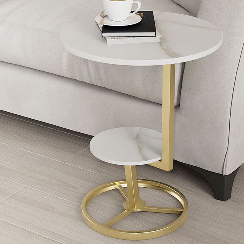 Modern Double Tier Side End Table Round Corner Table for Living Room Clearhalo 'Coffee & Accent Tables' 'End & Side Tables' 'end_side_tables' 'furn' 'furn_end_side_tables' 'Furniture' 'Living Room Furniture' 1200x1200_ede7df3e-fdd7-487e-8ef3-5c9a2c279208