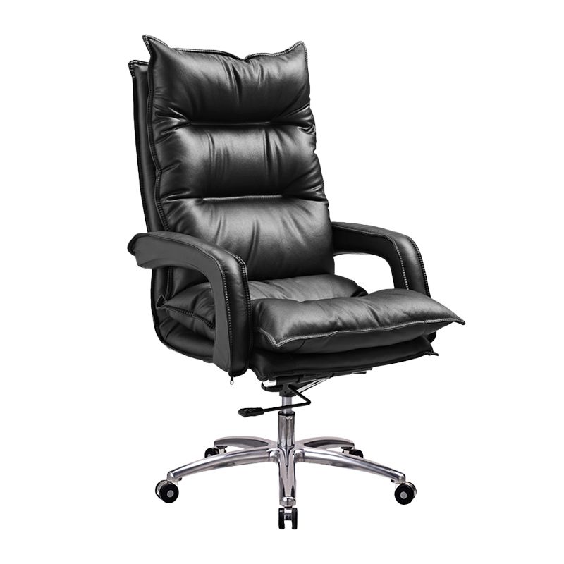 Silver Metal Modern Conference Chair with High Back Leather Conference Chair Clearhalo 'furn' 'furn_office_chair' 'Furniture' 'furniture_office_chair' 'Office Chairs' 'Office Furniture' 'office_chair' 1200x1200_edea13a7-00ce-4268-9a0a-aa42b85c16a2