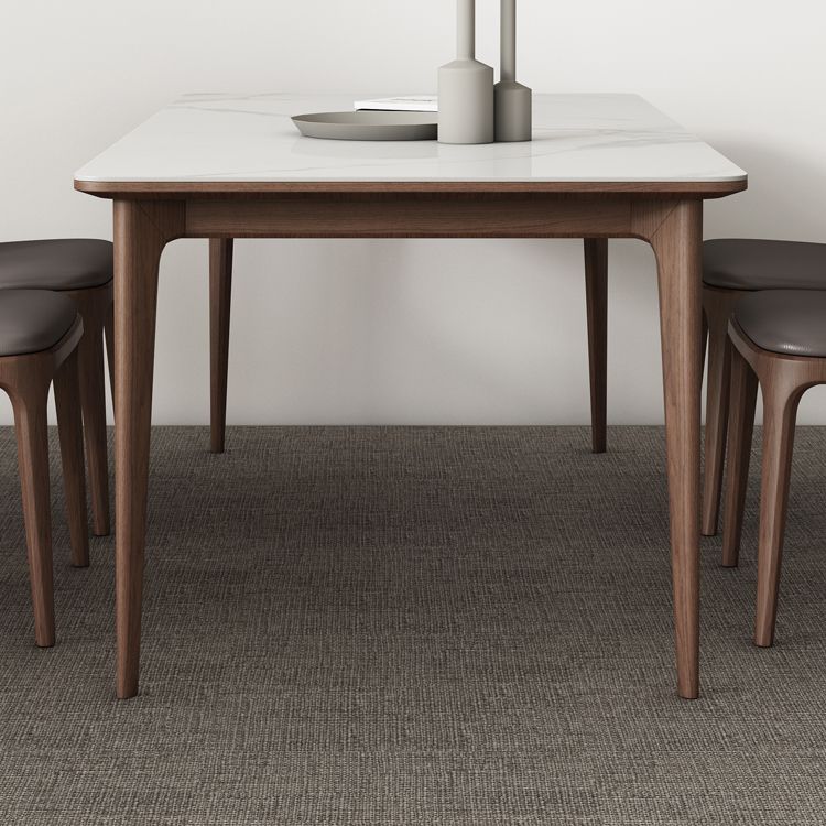4 Legs Dining Site Table Midcentury Style Stone Dinette Table for Home Kitchen Clearhalo ' dining_table' 'Dining Tables & Seating' 'Dining Tables' 'furn' 'furn_dining_table' 'Furniture' 'furniture_dining_table' 'Kitchen & Dining Furniture' 'kitchen&dining_furn' 'kitchen' 'kitchen_dining_table' 1200x1200_edeca33f-9052-46b7-9182-ad40d8714a22