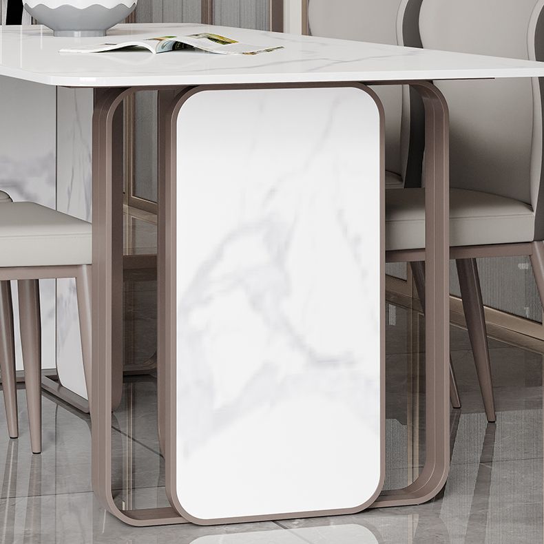 Designer Style Sintered Stone Dining Set Rectangle 1/3/4/5 Pieces Dining Table with Chairs Clearhalo 'Dining Room Sets' 'Dining Tables & Seating' 'dining_room_set' 'furn' 'furn_dining_room_set' 'Furniture' 'furniture_dining_room_set' 'Kitchen & Dining Furniture' 1200x1200_edf05a3c-aa88-4bbe-a353-774acc85c000