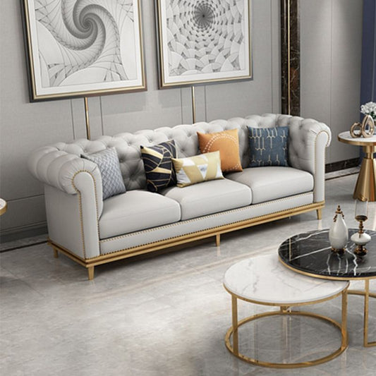 3-Sitzer-Arm-Armsofa Chesterfield 82,68 "W Faux Ledersofa