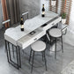 Marble Bistro Bar Desk with Rectangle Table Top White Double Pedestal Table-41.3" H Clearhalo 'Bar Furniture' 'Bar Tables' 'bar_tables' 'furn' 'furn_bar_tables' 'Furniture' 'furniture_bar_tables' 'Kitchen & Dining Furniture' 1200x1200_edf1747b-1eb4-4336-96da-03e1f6967fdb
