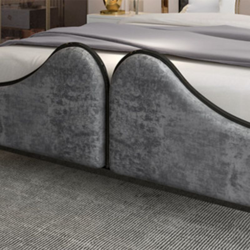 Glam Simple Metallic Bed Frame Upholstered Headboard Iron Panel Bed Clearhalo 'Bedroom Furniture' 'Beds' 'furn' 'furn_beds' 'Furniture' 1200x1200_edf1c395-6c50-4894-99d0-59cc7bdccc37
