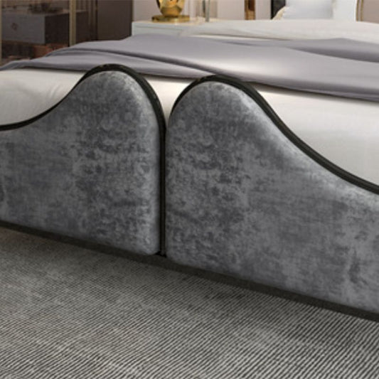 Glam Simple Metallic Bed Frame Upholstered Headboard Iron Panel Bed Clearhalo 'Bedroom Furniture' 'Beds' 'furn' 'furn_beds' 'Furniture' 1200x1200_edf1c395-6c50-4894-99d0-59cc7bdccc37