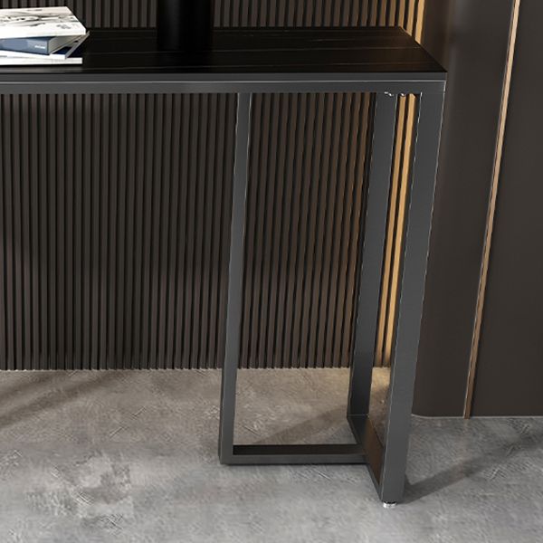 Modern Accent Table with Stone Top and Black Frame Base Console Clearhalo 'Console Tables' 'console_tables' 'Entry & Mudroom Furniture' 'furn' 'furn_console_tables' 'Furniture' 1200x1200_edf45b59-f0e0-4f93-a2da-1f73958b577a