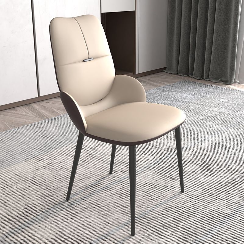 Contemporary Metal Dining Room Chairs PU Leather Dining Armless Chairs for Home Use Clearhalo ' kitchen&dining_furn' 'Dining Chairs' 'Dining Tables & Seating' 'dining_chair' 'furn' 'furn_dining_chair' 'Furniture' 'furniture_dining_chair' 'Kitchen & Dining Furniture' 'kitchen' 1200x1200_edf52f2f-a6c5-4c85-b429-c10e1e282a31