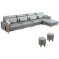 Contemporary Faux Leather and Velvet L-Shape Furniture Sectionals