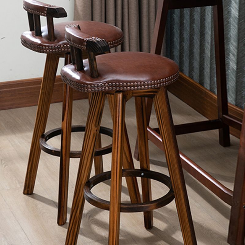 Tradition Armless Backrest Counter Stool Wood Household Bar Stool with Pedal Clearhalo 'Bar Furniture' 'Bar Stools' 'bar_stools' 'furn' 'furn_bar_stools' 'furniture_bar_stools' 'Kitchen & Dining Furniture' 'kitchen&dining_furn' 'kitchen' 'kitchen_furn' Furniture' 1200x1200_edf65992-b8c5-496c-9989-b51531149299