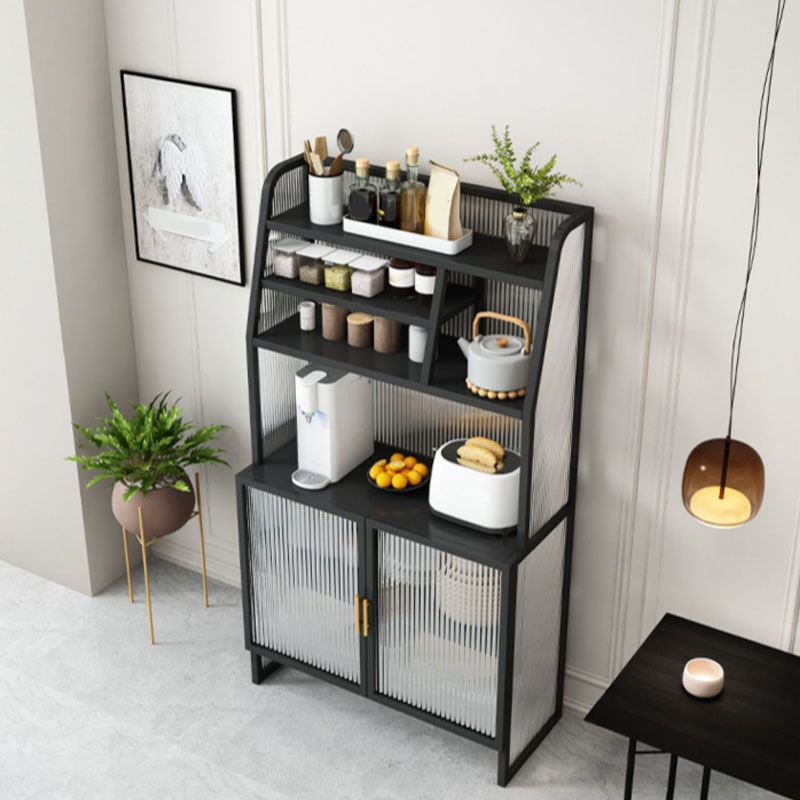 Server in vetro in metallo contemporaneo Server da pranzo con porte per sala da pranzo