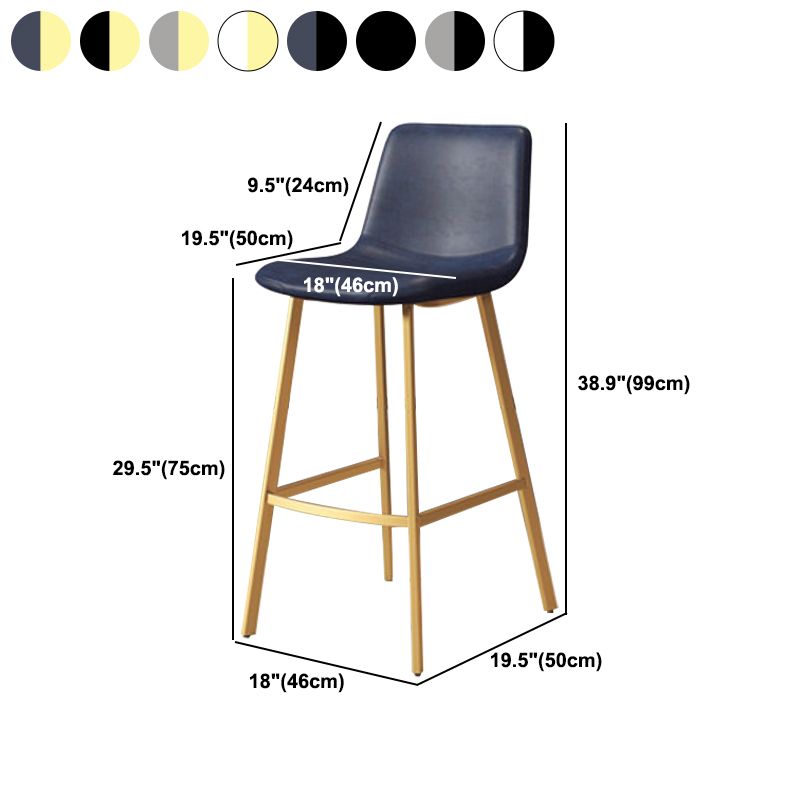 30-inch Glam Iron Barstool Distressed Low Back Indoor Tall Stool with Leather Seat Clearhalo 'Bar Furniture' 'Bar Stools' 'bar_stools' 'furn' 'furn_bar_stools' 'Furniture' 'furniture_bar_stools' 'Kitchen & Dining Furniture' 1200x1200_edf6a194-3334-4b95-9f26-6c246d4403e7